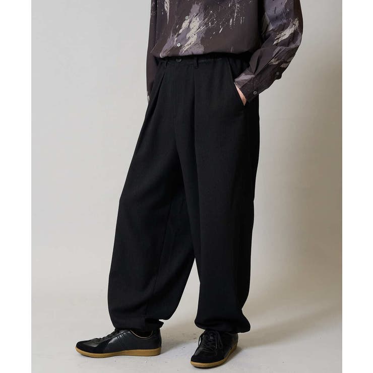 ブラック | 【イージーケア 毛玉になりにくい】オーバーパンツ LANATEC【洗濯機で洗える… | a.v.v【MEN】