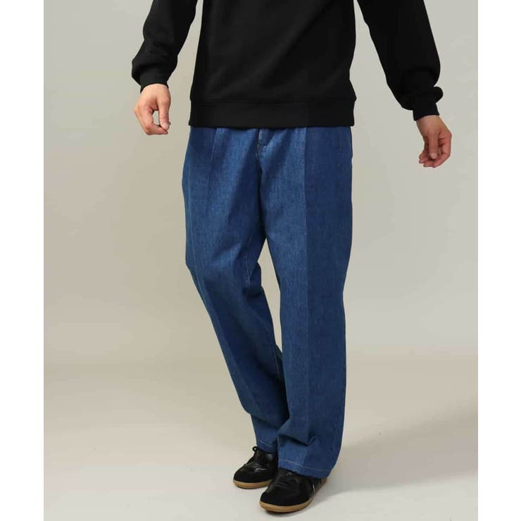 美シルエット】デニムワンタックワイドパンツ 15.8OZ[品番 美シルエット】デニムワンタックワイドパンツ 15.8OZ[品番