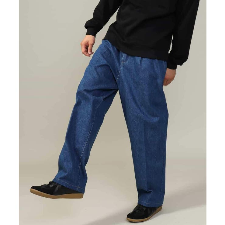 美シルエット】デニムワンタックワイドパンツ 15.8OZ[品番