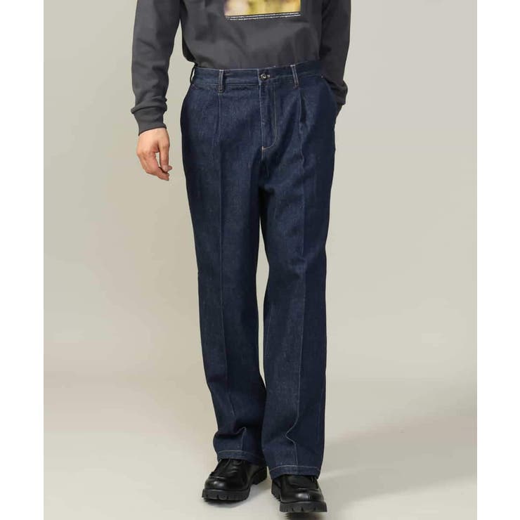 美シルエット】デニムワンタックワイドパンツ 15.8OZ[品番