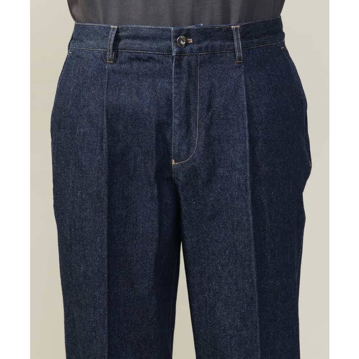 美シルエット】デニムワンタックワイドパンツ 15.8OZ[品番