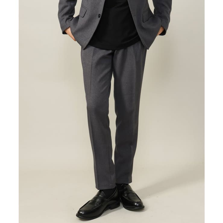 グレー | 【洗濯機で洗える 通勤 セレモニー】ウーステッドストレッチイージースラックス(セ… | a.v.v【MEN】