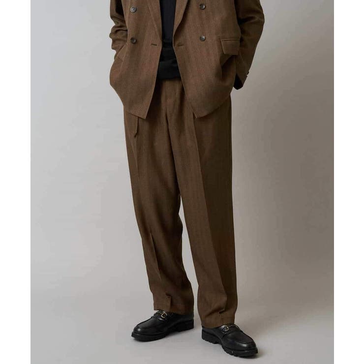 【イージーケア 毛玉になりにくい】ヘリンボーンベルト付イージーワイドスラックス【… | a.v.v【MEN】 | 詳細画像25 