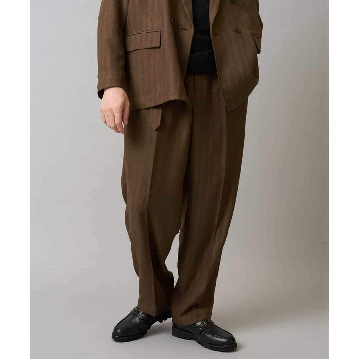 【イージーケア 毛玉になりにくい】ヘリンボーンベルト付イージーワイドスラックス【… | a.v.v【MEN】 | 詳細画像26 