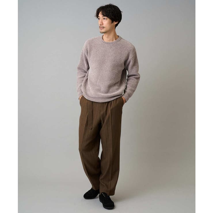 【イージーケア 毛玉になりにくい】ヘリンボーンベルト付イージーワイドスラックス【… | a.v.v【MEN】 | 詳細画像3 