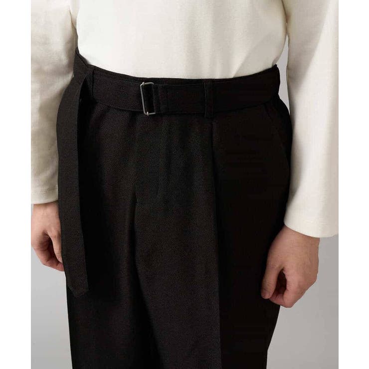 【イージーケア 毛玉になりにくい】ヘリンボーンベルト付イージーワイドスラックス【… | a.v.v【MEN】 | 詳細画像33 