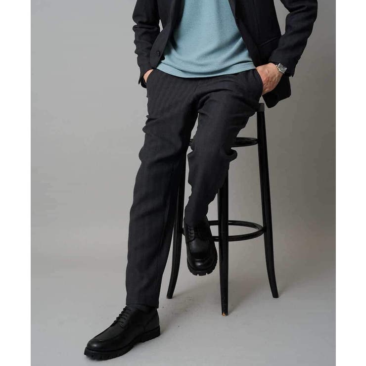 LANATECヘリンボーンセミルーズパンツ | a.v.v【MEN】 | 詳細画像1 