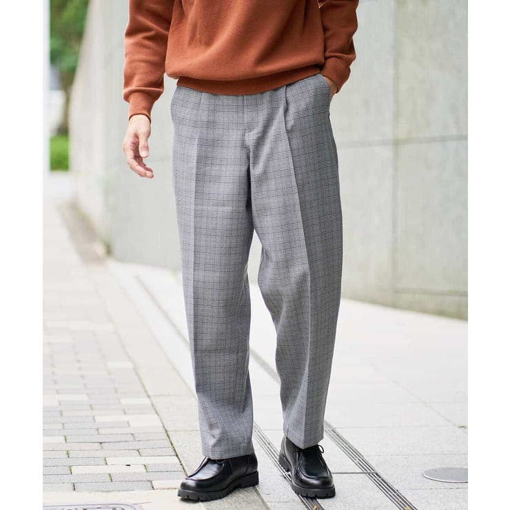 LANATECチェックワンタックワイドイージースラックス | a.v.v【MEN】 | 詳細画像23 