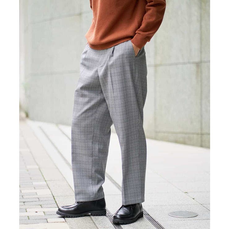 LANATECチェックワンタックワイドイージースラックス | a.v.v【MEN】 | 詳細画像24 