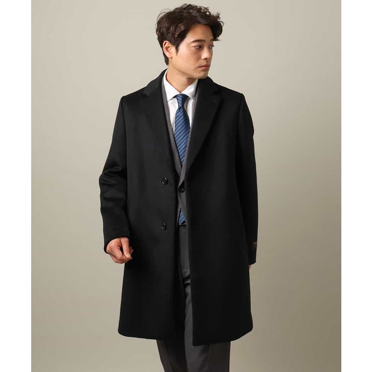 ブラック | 【ストレッチ】ウールチェスターコート | a.v.v【MEN】