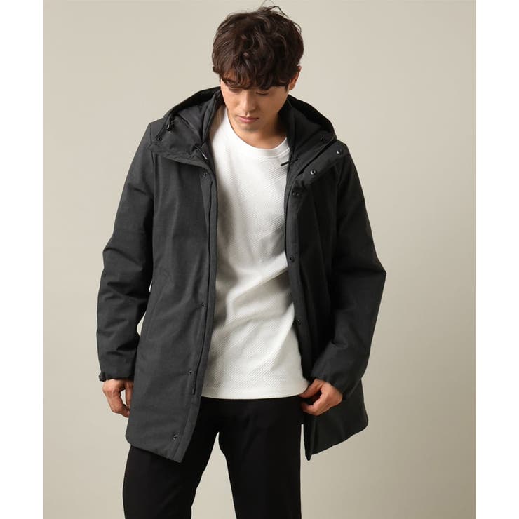 ダークグレー | 【軽量】SORONA中綿フーデッドミドルコート | a.v.v【MEN】