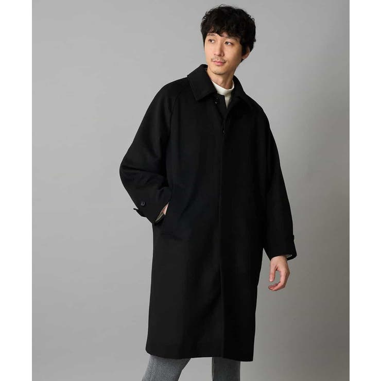 ブラック | ワイドシルエットステンカラーコート | a.v.v【MEN】
