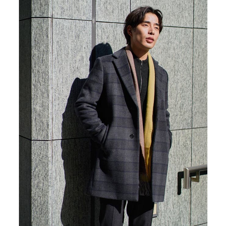 ウールライトビーバーチェックチェスターコート | a.v.v【MEN】 | 詳細画像33 