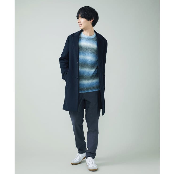 a.v.v チェック柄 ウールチェスターコート S-XXL】チェック柄ウールチェスターコート[品番：ITKW0007248