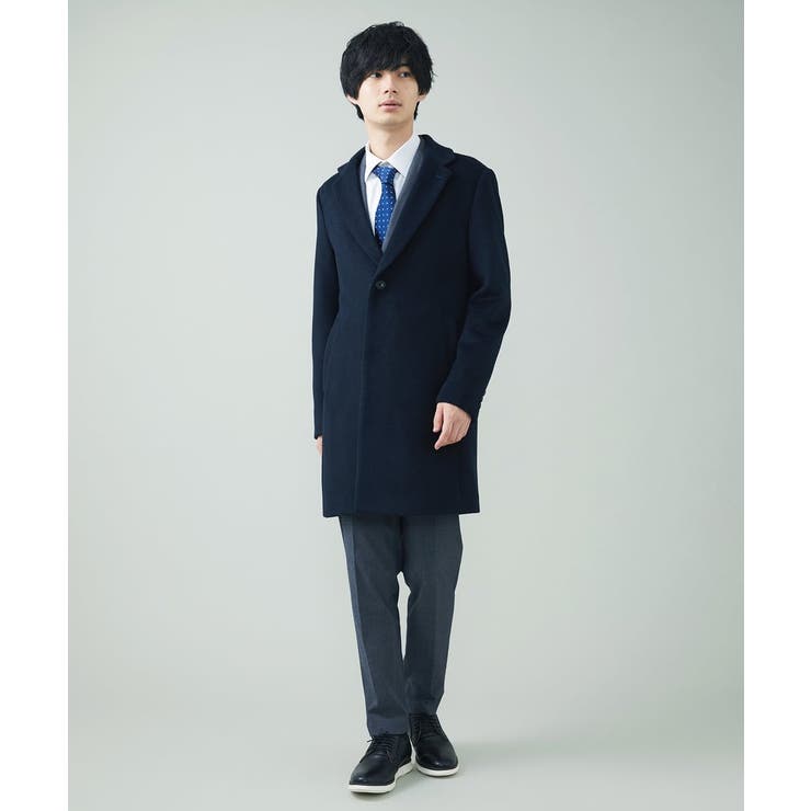 a.v.v チェック柄 ウールチェスターコート S-XXL】チェック柄ウールチェスターコート[品番：ITKW0007248