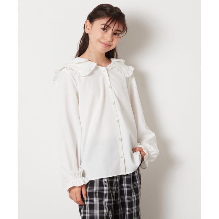 [130]ダブルフリルカラーブラウス | a.v.v【KIDS】 | 詳細画像3 