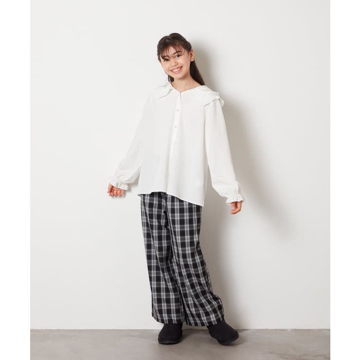 [130]ダブルフリルカラーブラウス | a.v.v【KIDS】 | 詳細画像4 