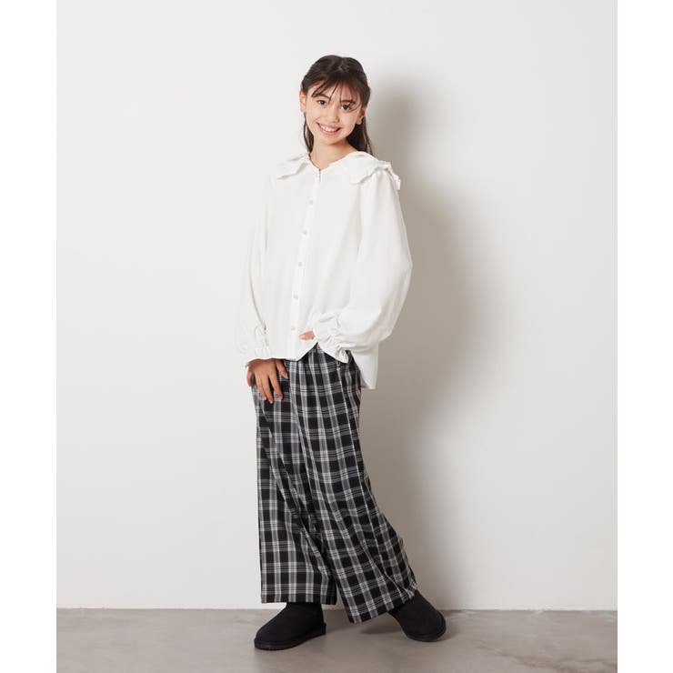 [130]ダブルフリルカラーブラウス | a.v.v【KIDS】 | 詳細画像8 