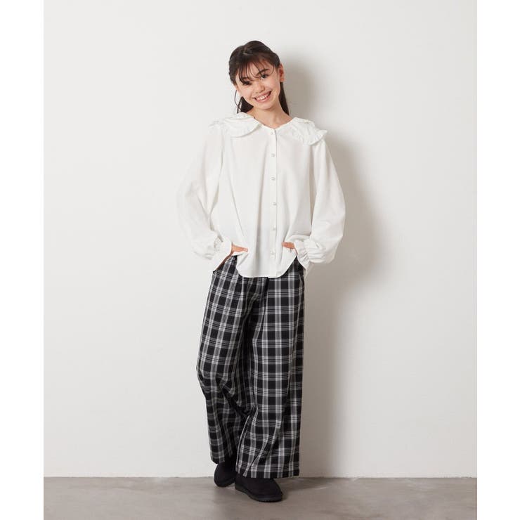 [140-150]ダブルフリルカラーブラウス | a.v.v【KIDS】 | 詳細画像13 