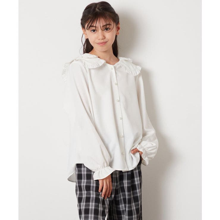 [140-150]ダブルフリルカラーブラウス | a.v.v【KIDS】 | 詳細画像2 