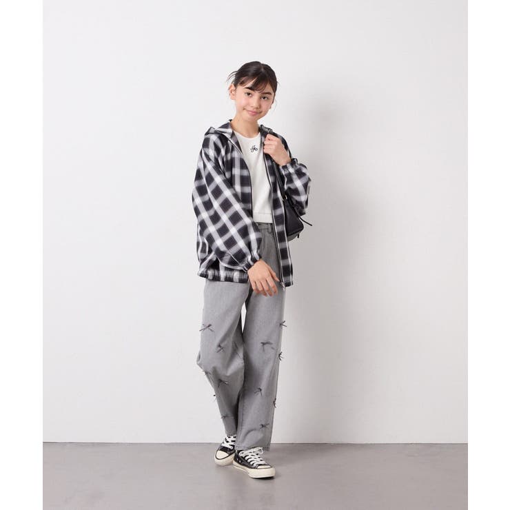 [130-160]フーディーチェックシャツブルゾン | a.v.v【KIDS】 | 詳細画像12 