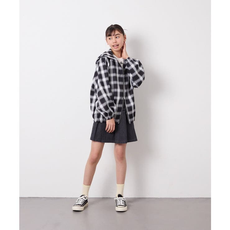 [130-160]フーディーチェックシャツブルゾン | a.v.v【KIDS】 | 詳細画像18 