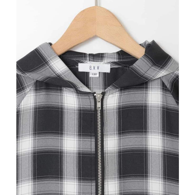 [130-160]フーディーチェックシャツブルゾン | a.v.v【KIDS】 | 詳細画像7 