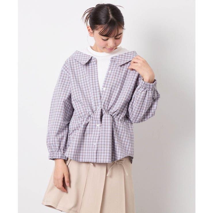 [130-160]スプリングチェックレイヤード風ブラウス | a.v.v【KIDS】 | 詳細画像13 