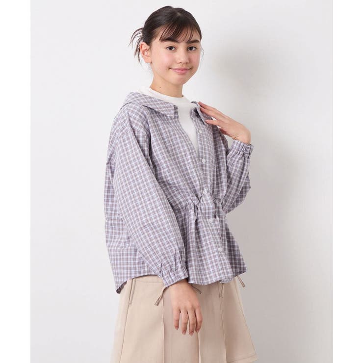 [130-160]スプリングチェックレイヤード風ブラウス | a.v.v【KIDS】 | 詳細画像14 