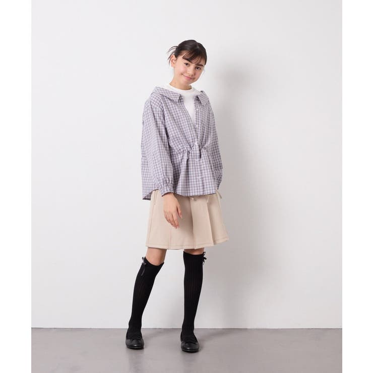 [130-160]スプリングチェックレイヤード風ブラウス | a.v.v【KIDS】 | 詳細画像19 