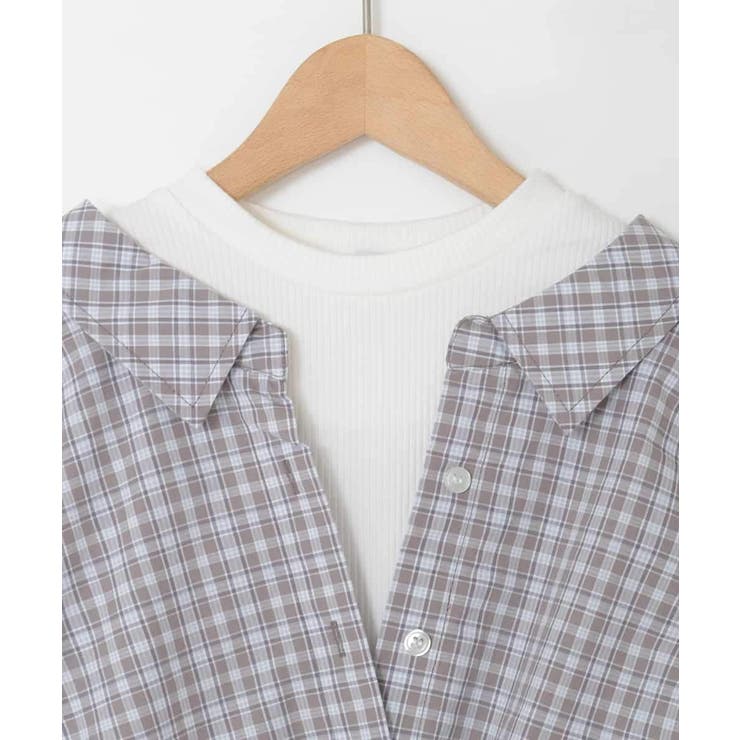 [130-160]スプリングチェックレイヤード風ブラウス | a.v.v【KIDS】 | 詳細画像23 