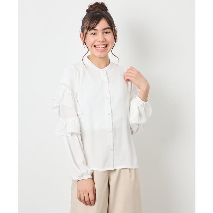[130-160]袖フリルブラウス | a.v.v【KIDS】 | 詳細画像3 