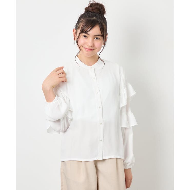 [130-160]袖フリルブラウス | a.v.v【KIDS】 | 詳細画像4 