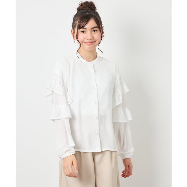 [130-160]袖フリルブラウス | a.v.v【KIDS】 | 詳細画像5 