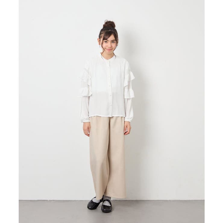 [130-160]袖フリルブラウス | a.v.v【KIDS】 | 詳細画像7 