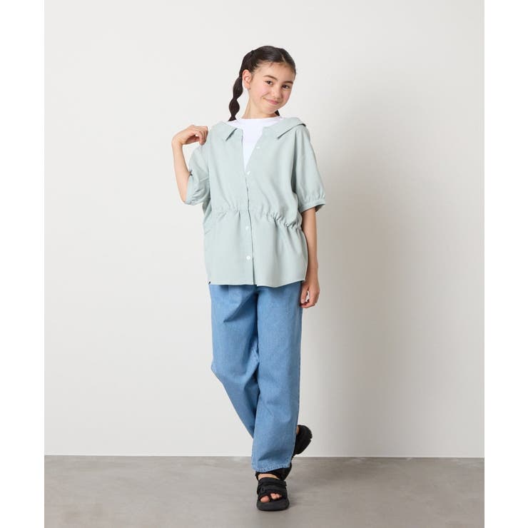 [140-150]麻調レイヤード風ブラウス | a.v.v【KIDS】 | 詳細画像11 