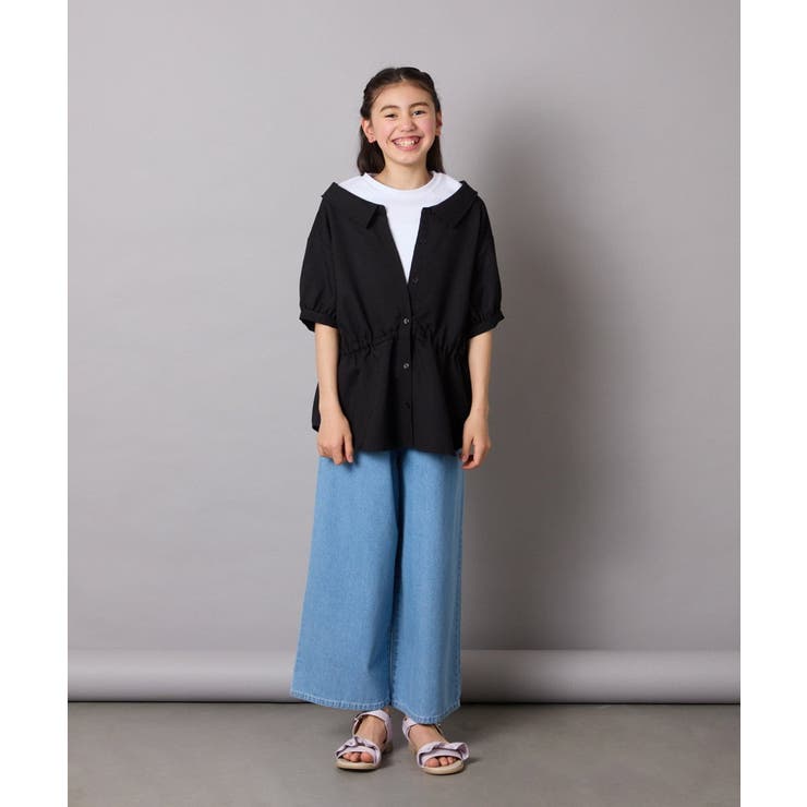 [140-150]麻調レイヤード風ブラウス | a.v.v【KIDS】 | 詳細画像17 