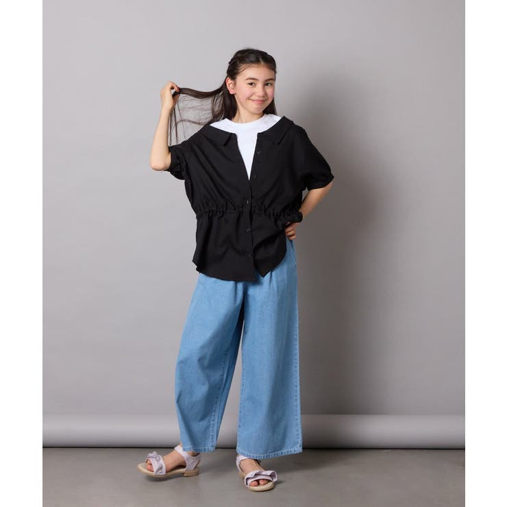 [140-150]麻調レイヤード風ブラウス | a.v.v【KIDS】 | 詳細画像19 