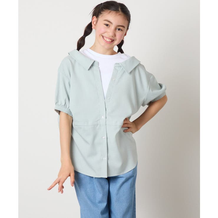 [140-150]麻調レイヤード風ブラウス | a.v.v【KIDS】 | 詳細画像4 