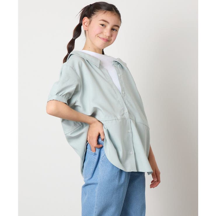 [140-150]麻調レイヤード風ブラウス | a.v.v【KIDS】 | 詳細画像5 