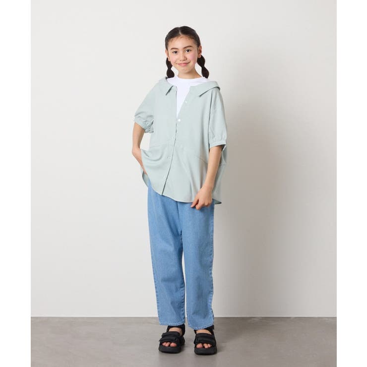 [140-150]麻調レイヤード風ブラウス | a.v.v【KIDS】 | 詳細画像6 