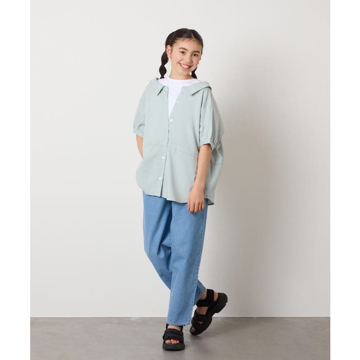 [140-150]麻調レイヤード風ブラウス | a.v.v【KIDS】 | 詳細画像7 