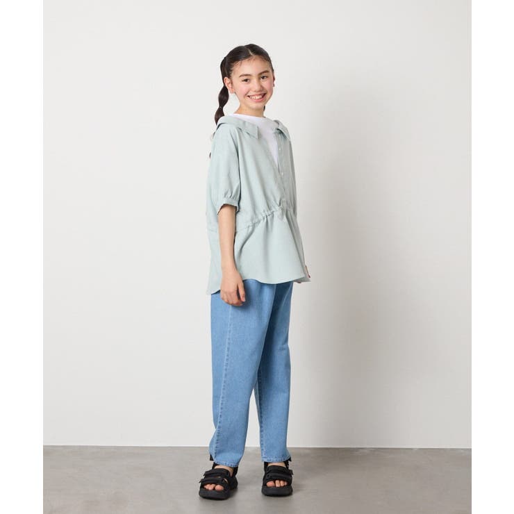 [140-150]麻調レイヤード風ブラウス | a.v.v【KIDS】 | 詳細画像9 