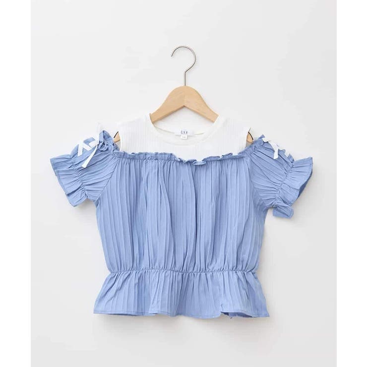 [100-160]【セットアップも出来る】袖レースアップオフショルブラウス | a.v.v【KIDS】 | 詳細画像2 