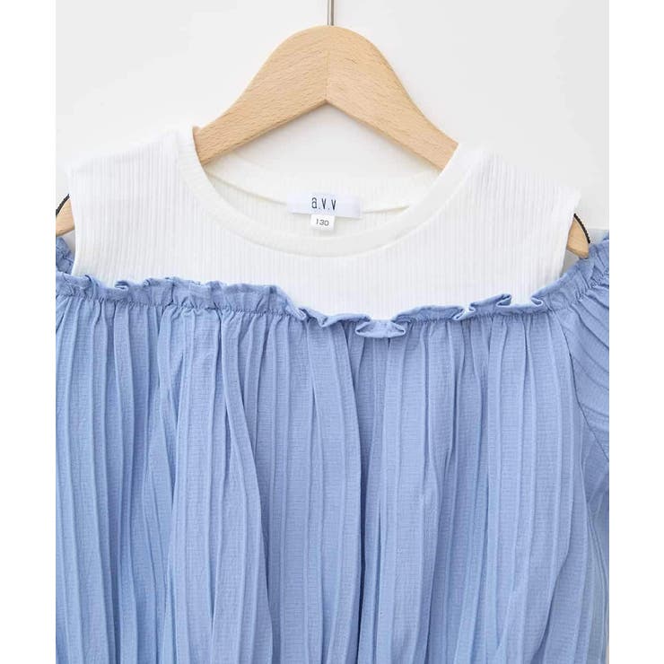 [100-160]【セットアップも出来る】袖レースアップオフショルブラウス | a.v.v【KIDS】 | 詳細画像4 