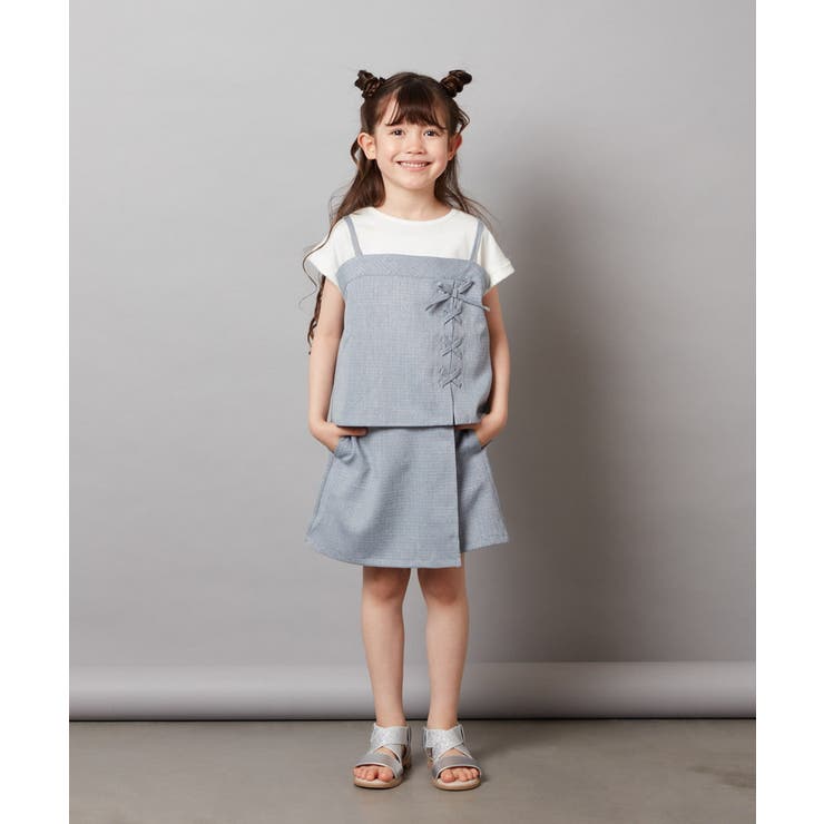 [100-130]【セットアップ対応】レースアップドッキングTシャツ | a.v.v【KIDS】 | 詳細画像8 