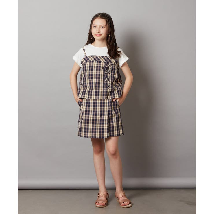 [140-150]【セットアップ対応】レースアップドッキングTシャツ | a.v.v【KIDS】 | 詳細画像15 