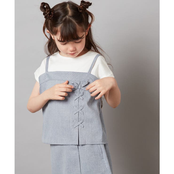 [140-150]【セットアップ対応】レースアップドッキングTシャツ | a.v.v【KIDS】 | 詳細画像3 