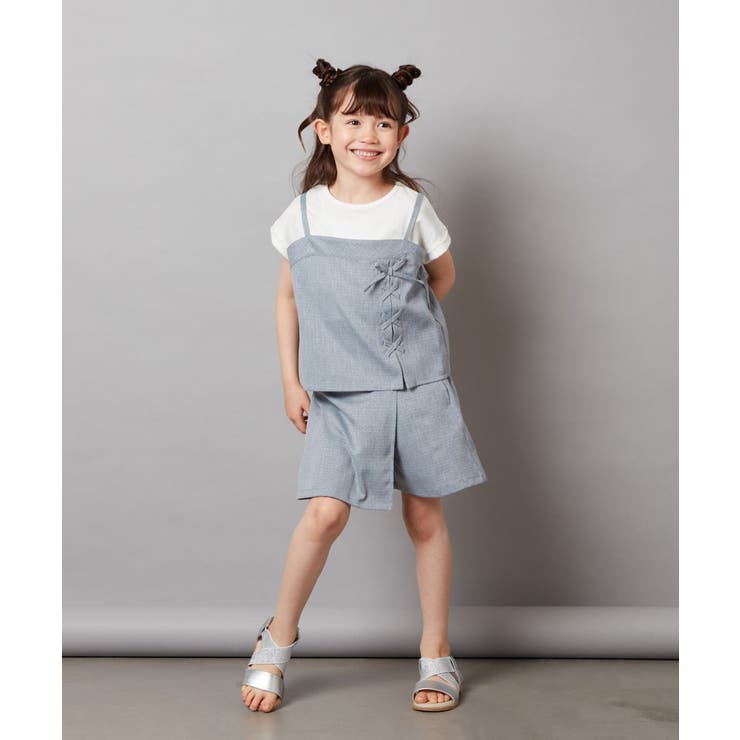 [140-150]【セットアップ対応】レースアップドッキングTシャツ | a.v.v【KIDS】 | 詳細画像5 