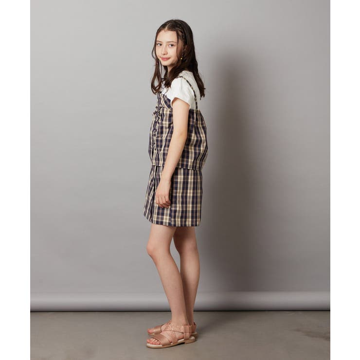 [160]【セットアップ対応】レースアップドッキングTシャツ | a.v.v【KIDS】 | 詳細画像14 